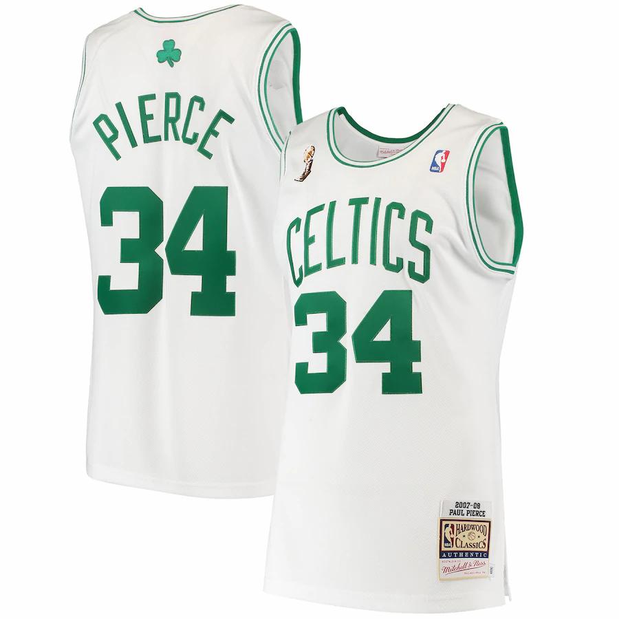 Men's Boston Celtics Paul Pierce #34 2007 Mitchell & Ness White Hardwood Classics Jersey 2401BKMU